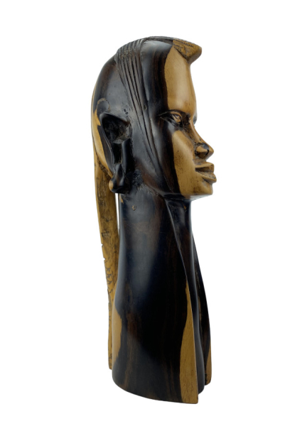 Handgeschnitzte Büste aus Ebenholz